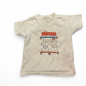 Vintage Toddler 90s Huggies Baby Steps Tee Shirt Toddler White Graphic Bears 2/3
